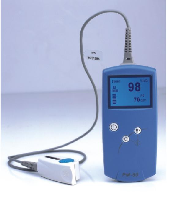 pm 50 measures blood oxygen saturation spo2 and pulse rate